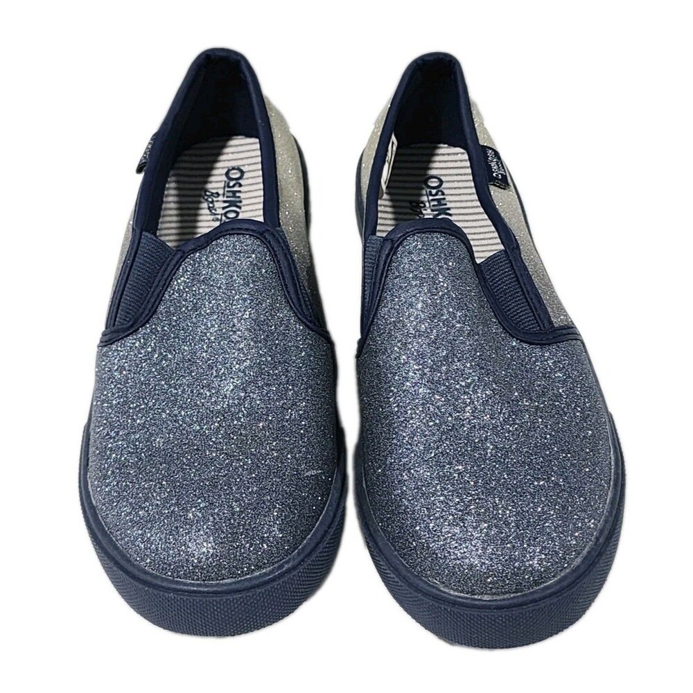 OshKosh Girls Blue Glitter Sparkles Slip on Shoes Sizes 2